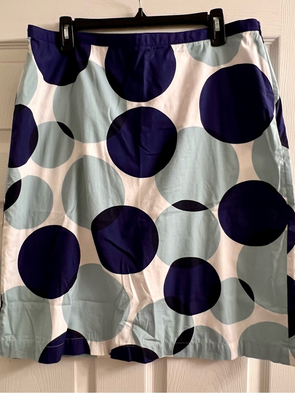 Boden Polka Dot A-Line Skirt in Navy and Light Blue UK 16/ US 12